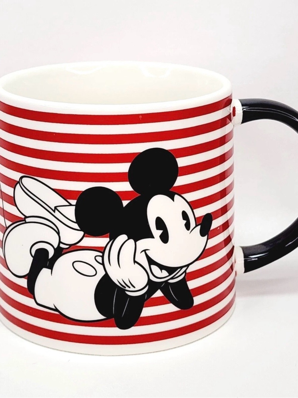 Disney Red White Black Striped Mickey Mouse 20 oz. Mug